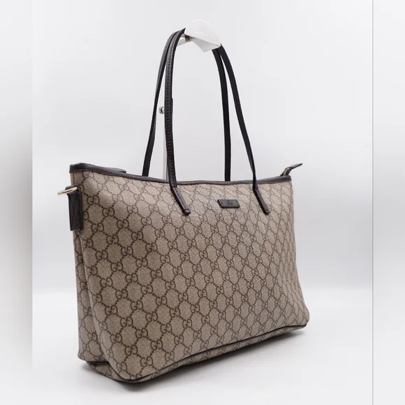 ❌️❌️SOLD❌️❌️BS48 ❣️ Gucci GG Supreme Monogram Medium Zippered 2 Way Tote - Picture 3 of 15